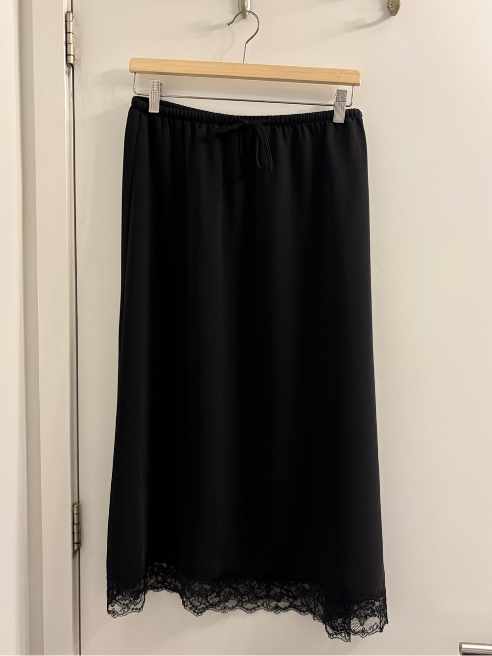 Aritzia Black Lace-Hem Slip Skirt